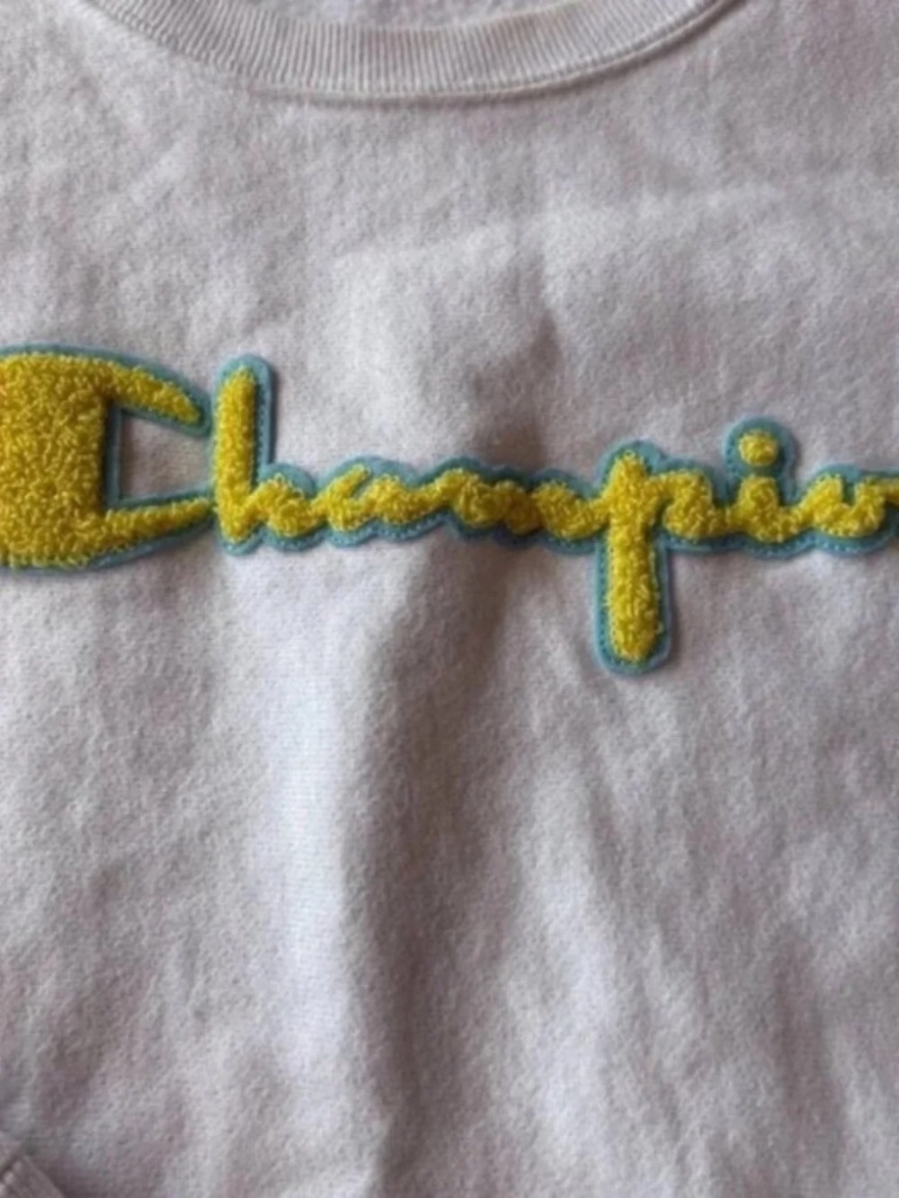Vintage Champion Reverse Weave USA Made White Puffy Logo Sweatshirt M Streetwear - Picture 3 of 10